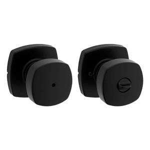 lot 15286 image: Arroyo Matte Black BedBath Knob with Soft Modern Rose 4pk