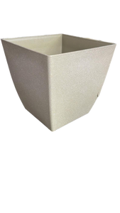 lot 15299 image: Santa Fe Square Self-Watering Pot - Lightweight Plastic 16 Cavern Clay has crack in side