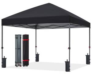 lot 15301 image: ABCCANOPY Pop Up Canopy - Outdoor Patio Portable Canopy Tent Heavy Duty for Backyard and Deck with 4 Sandbags(Black, 10x10)
