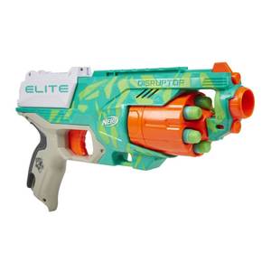 lot 15318 image: NERF Elite Disruptor Dynamic Green Dart Blaster, Rotating Drum, Slam Fire, Kids Outdoor Toys for 8 Year Old Boys & Girls (Amazon Exclusive)