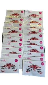 lot 16485 image: Face Gem Red Crystal Eye Decorations 20pk