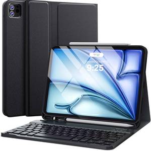 lot 16497 image: CHESONA for iPad Air 11 Inch Case with Keyboard M3M2 (20252024), Rechargeable Wireless Keyboard, Detachable - Pencil Holder, for iPad Pro 11 (4th3rd2nd1st Gen) & iPad Air 5th4th Gen, Black