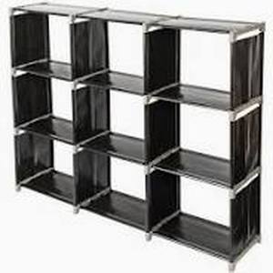 lot 1450 image: Fabric shelf with metal poles