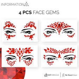 lot 4029 image: Face Gem London Red Crystal Face Jewels