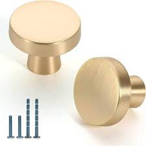 lot 4032 image: Brass Modern Cabinet Door Knobs Set