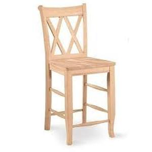 lot 9914 image: Double X Back Stool 24 inch