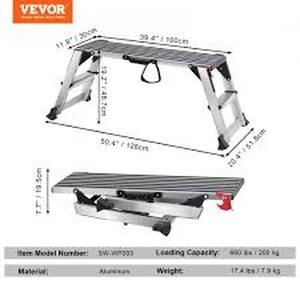 lot 9915 image: Orientools Adjustable Height Work Platform 17.4LBS