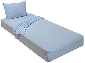 lot 11909 image: Jersey Knit Twin Sheet Set Light Blue