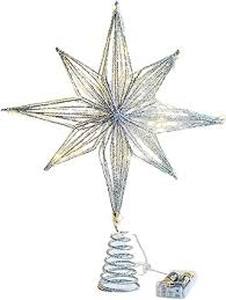 lot 14347 image: Silver Glitter Star Tree Topper