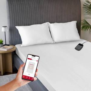 lot 1015 image: Sunbeam Polyester Wi-Fi Connected Mattress Pad, Electric Blanket, 10 Heat Settings, Queen Size