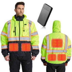 lot 1016 image: SRsafety Safety Heated Jacket,Waterproof Safety Jacket for Men with Pockets, Reflective High Visibility Safety Heated Jackets
