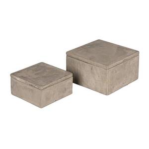 lot 1033 image: Bloomingville Contemporary Cement Boxes with Lids, Grey, Set of 2