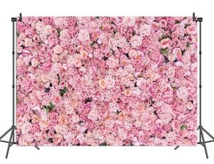 lot 2122 image: BINQOO 7x5ft Pink Rose Wall Background Pink Flowers Backdrops Spring Tea Party Backdrop Floral Girls Birthday Weeding Valentines Day Mothers Day Event Banner Photo Props