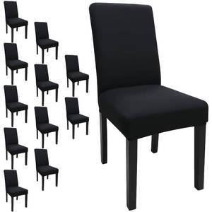 lot 2166 image: Keyroal Dining Room Chair Covers Set of 12, Stretch Solid Color Parsons Chair Slipcovers Spandex Removable Washable Kitchen Chair Protector Cover for Dining Room, Hotel, Ceremony(Black)