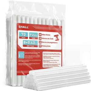 lot 2173 image: SHALL Full Size Hot Glue Sticks  0.43�� Dia x 8�� Long  70-Pack Clear Hot Melt Glue Gun Sticks for All-Temp Glue Guns  Multipurpose for Kids Adults DIY Art Craft Sealing Repairing Festival Decoration
