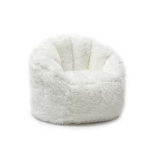 lot 3868 image: Big Joe Milano Shag Bean Bag Chair, Ivory Shag Fabric
