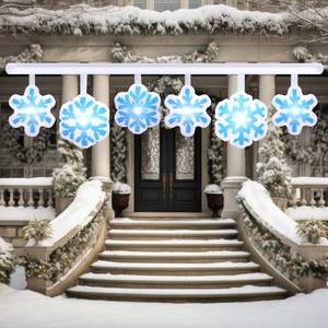 lot 3875 image: Retisee 14.5ft Long Winter Snowflake Inflatable Outdoor Decoration Christmas Blow up Hanging with Built in LED Lights for Christmas Winter Holiday Party Lawn Yard Outdoor Supplies Ornaments