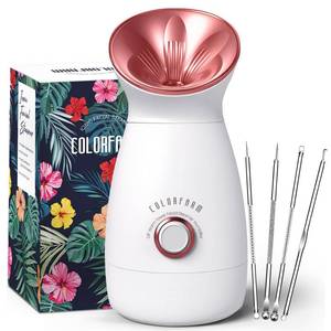 lot 3886 image: Colorfarm Facial Steamer Nano Ionic Large Face Steamer Deep Cleaning Unclogs Pores - Humidifier Hot Mist Home Sauna Spa for Women Men Sinuses Moisturizing (3-in-1)