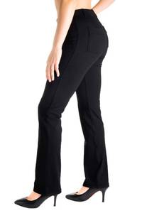 lot 4040 image: Yogipace,Belt Loops,Tall Womens Straight Leg Yoga Dress Pant Work Pants Commute Office Slacks,35,Black,Size S