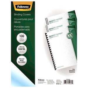 lot 4046 image: Fellowes 52089 Binding Presentation Covers, 8mil, Letter, 100 Pack, Clear