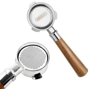 lot 4056 image: HIBREW 51mm 3 Ear Bottomless Portafilter for H10B Coffee Machine - Stainless Steel with Rosewood Handle - Advanced Espresso Tool for Coffee Enthusiasts