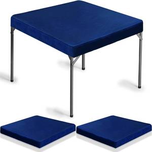 lot 4057 image: Frienda 2 Pack Felt Game Table Cover 34 x 34 Inches Square Folding Table Cloth Easter Indoor Outdoor for Card Tables, Ideal for New Year Poker Mahjong Games, Picnic, Camping & Party(Navy Blue)