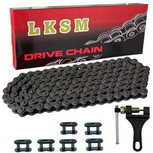 lot 4094 image: LKSM 420 Chain 132 Link Motorcycle Standard Roller Chain with Chain Breaker 6 Connecting Master Link for 100cc 110cc 125cc Mini ATV Quad Go Kart Scooter