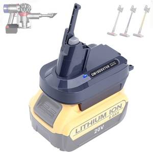 lot 4106 image: V7 V8 Battery Adapter Compatible with Dewalt 20V Battery Converted to Replacement for Dyson V7 V8 Battery SV10 SV11 Series Animal Absolute Motorhead Pro HEPA Cordless Stick Vacuum Cleaners
