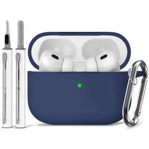lot 4113 image: Ljusmicker for AirPods Pro Case Cover with Cleaner Kit,Soft Silicone Protective Case for Apple AirPods Pro 2nd1st Generation for Women Men,AirPod Pro 2 Case Accessories with Keychain-Midnight Blue