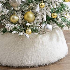 lot 5726 image: Bunny Chorus Christmas Tree Collar Snow White Luxury Thick Plush Faux Fur Xmas Tree Collars Cover, Rustic Size Adjustable Tree Skirt for Holiday Decorations