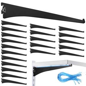 lot 5773 image: Gisafai 20 Pack 12 Inch Shelf Adjustable Shelving Brackets Single Track Twin Track System Metal Bracket for Shelving Shelf for Stores Closet Kitchen
