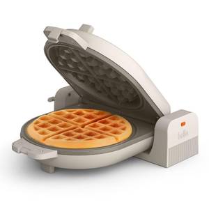 lot 5779 image: bella Flip-n-Store Waffle Maker with EverGood�� Ceramic Nonstick Coating, Fits-anywhere�� Kitchenware, Power Indicator Light, Cool Touch Handle & Cord Wrap, 7�� Wide & 1 Deep Plates, 1000 Watt, Oatmilk