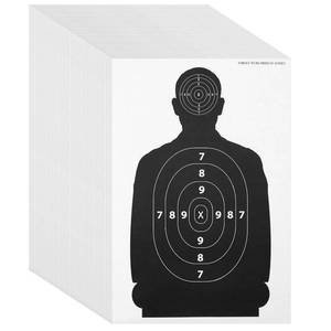lot 6322 image: Juvale Shooting Targets Paper Silhouette Style - 17 x 25 in, Black & White, 50 Count - Paper Targets for Shooting Range & Airsoft, BB & Pellet Gun Practice