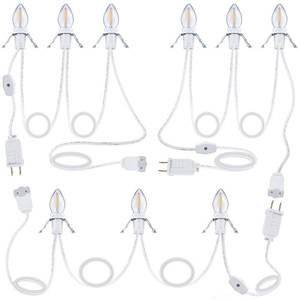 lot 6353 image: Meonum 3 Pack Accessory Cord with 3 LED Light Bulbs, 8.2 Ft Indoor Blow Mold Light Cord with Female Plug for Halloween Pumpkins Christmas Village Houses and Craft Projects Decoration, Warm White