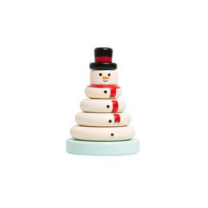 lot 6367 image: Pearhead Wooden Snowman Stocking Holiday Toy Set