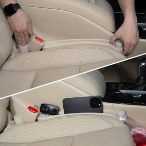 lot 6371 image: Givifive Car Seat Gap Filler Set of 2, 3IN1 Seat Side Gap Filler Plug with Storage Slot & Hook Function, Soft Foam Universal Fit Car SUV Truck Fill Gap Between Seats Console Organizer��Narrow Ivory��