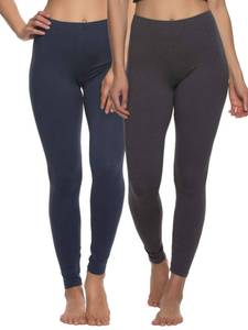lot 6383 image: Felina Velvety Super Soft Lightweight Style 2801 Leggings 2-Pack - for Women - Yoga Pants, Workout Clothes (Navy Charcoal, XX-Large)