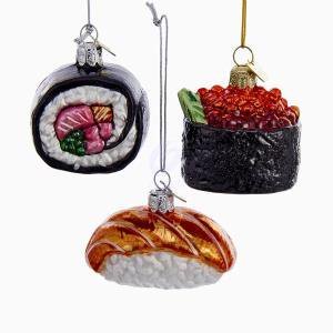 lot 6387 image: A3 Assorted Sushi Rolls Glass Noble Gems Christmas Ornaments
