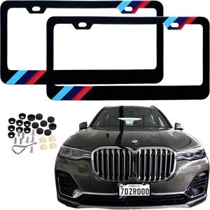 lot 6391 image: License Plate Frames Cover Compatible with BMW License Plate (3 Color Sport) 2 Pcs Pack, Aluminum Frame Holder