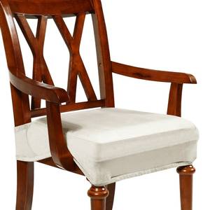 lot 6395 image: Havawish Large Dining Room Chair Seat Covers with Armrest Dining Chair Slip Covers Protectors(1 Pcs,Beige White)