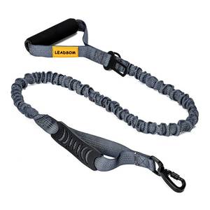 lot 6413 image: LEADSOM 6FT Highly Reflective Heavy Duty Elastic Bungee Medium and Large Dog Leash Shock Absorbing with Comfortable Padded Handle and Traffic Handle Suitable for Training Grey
