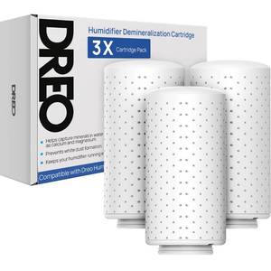 lot 6418 image: DREO Scale-Inhibitor Cartridge 3-Pack for Humidifiers, Compatible with Dreo Humidifiers HM512S713713S717S, Prevent Mineral Build-up, Filter Hard Water, Eliminate White Dust