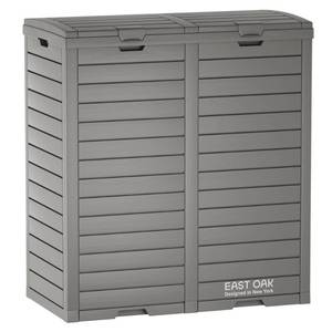 lot 7557 image: East Oak 62 gal Resin Outdoor Trash Can Gray