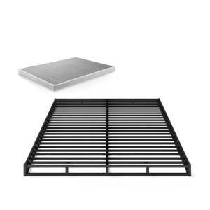 lot 7596 image: Zinus Victor 4 Inch Quick Lock Box Spring  Mattress Foundation  Built-to-Last Metal Structure  Low Profile  Easy Assembly, King, White