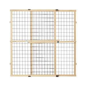 lot 7617 image: MYPET North States 48 Wide Wire Mesh Gate Made In USA, Simply Expand And Lock In Place. Pressure Mount. Fits 29.5- 48 Wide (37 Tall, Sustainable Hardwood) (B07FTRH55Z)