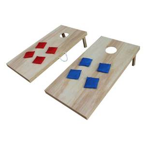 lot 7622 image: Triumph 2 x 4 Woodie Tournament Cornhole All-Wood Bean Bag Toss Set Includes 8 Bean Bags