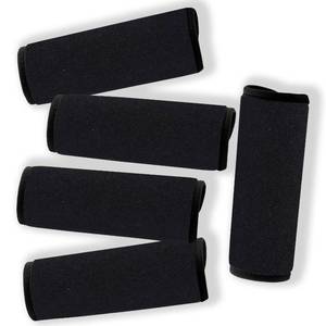 lot 8040 image: Gowraps Neoprene Luggage Handle Wraps for Traveling Bright Color Luggage TagsHandle WrapsHandle Covers (Black)