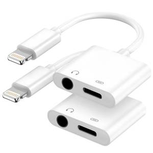 lot 8047 image: Apple MFi Certified 2-in-1 Lightning to 3.5mm Headphone Jack Adapter,Fast Charger&Aux Audio Splitter Dongle for iPhone-Car AUX,Home,Gym,Travel,Compatible with iPhone 14131211XRX87,2Pack,White