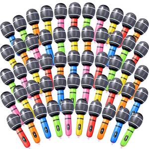 lot 9934 image: Zhanmai 72 Pcs Inflatable Microphones Assorted Colors Inflatable Microphone Props Pretend Plastic Toys for Kids Musical Concert Birthday Party Decoration Role Play Supplies
