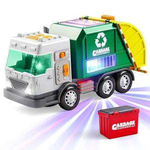 lot 9935 image: LED Garbage Truck Toy Set Includes Dumpster, Toy Truck with Mode Switch & Volume Control, Trash Vehicle with Lights and Sounds, Automatic Bump, Easter Basket Stuffers Birthday Gift for Boys Girls